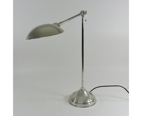 An Art Deco style chrome plated desk lamp, 60cm high