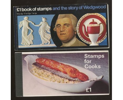 1969 £1 Cook booklet &amp; 1972 £1 Wedgwood booklet, both CTO with Highley Kidderminster CDS on First Days, Wedgwood with goo