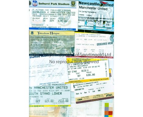 MANCHESTER UNITED   Tickets for away matches 1999/2000 at Bradford City, Chelsea, Coventry City, Leeds United, Leicester City