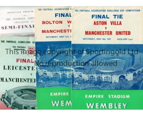 MANCHESTER UNITED        Fourteen away programmes for FA Cup ties including 3 X FA Final Cup ties v Aston Villa 4/5/1957, Bol