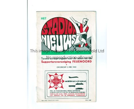1974 UEFA CUP FINAL      Programme for Feyenoord at home v Tottenham Hotspur, Stadion Nieuws 16 pages.     Generally good