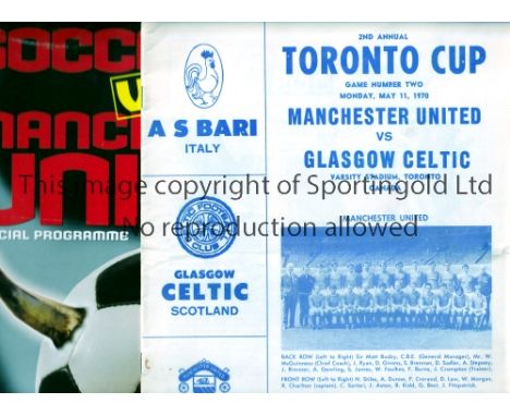MANCHESTER UNITED        Two oversees International Friendly's v Glasgow Celtic, 2nd annual Toronto Cup at Varsity stadium 19