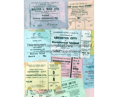 MANCHESTER UNITED       Eleven away tickets, including v Crystal Palace 9/8/1969, West Ham United 3/4/1971, 2 X Middlesbrough
