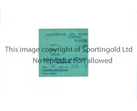 ARSENAL      Ticket for the away League match v Manchester City 23/1/1960.     Generally good