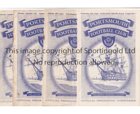 PORTSMOUTH     Fourteen home programmes for the League matches v Huddersfield 25/8/1954, Wolves 28/8/1954, Sunderland 11/9/19