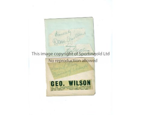 MUSICIAN AND SPORT AUTOGRAPHS      Two signed album sheets: Dave Apollon, 1940's U.S. mandolin player and Hal Aloma 1940's an