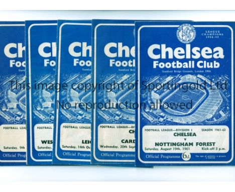 CHELSEA        Approx one hundred and thirty home programmes from the League matches from the 1960's, including 12 X 1961/62,