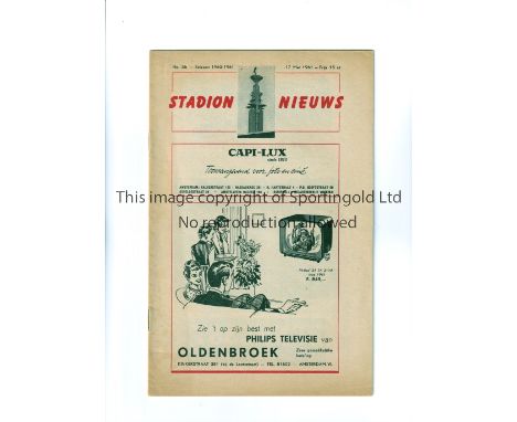 TOTTENHAM HOTSPUR        Programme for the away Friendly match v Amsterdam's XI at the Olympic Stadium 17/5/1961, ageing mark
