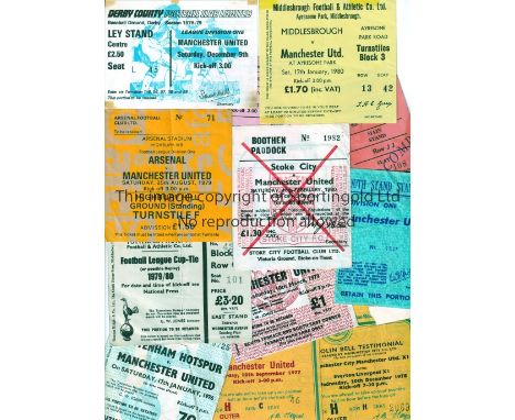 MANCHESTER UNITED        Fourteen away tickets, including v Tottenham Hotspur 17/1/1976, 10/3/1979, FA Cup 6th round, 29/8/19
