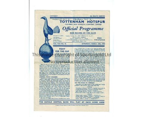 1950 FA CUP SEMI-FINAL AT TOTTENHAM HOTSPUR F.C. / CHESLEA V ARSENAL      Programme for the match at White Hart Lane 18/3/195