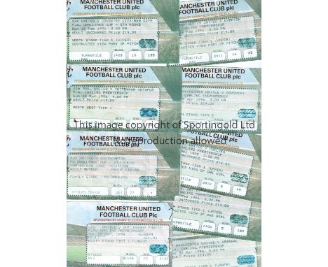 MANCHESTER UNITED   Tickets for homes matches 1995/6 Arsenal, Blackburn Rovers, Chelsea, Coventry City, Everton, Nottingham F
