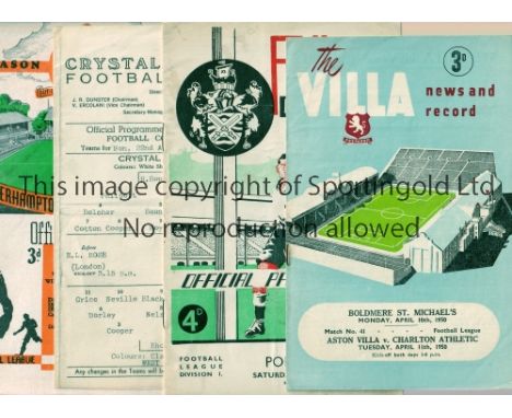 1950'S FOOTBALL PROGRAMMES       Approximately 50 programmes including Aston Villa joint issue v Charlton and Boldmere St. Mi
