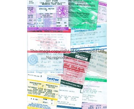 MANCHESTER UNITED   Tickets for 1990's away matches 90/1 Arsenal, Middlesbrough FA Cup, Sheffield United, Manchester City, 91