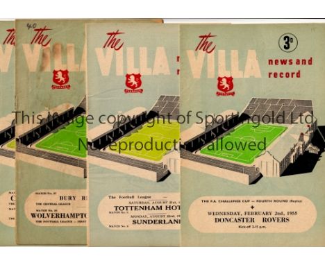 ASTON VILLA       Twenty home programmes for the season 1954/55, 19 X League matches, only 1 missing v Chelsea, including joi