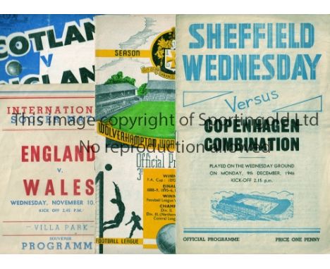 1940'S FOOTBALL PROGRAMMES    Twelve programmes, including Sheffield Wednesday v Copenhagen Combination 9/12/1946, Wolverhamp