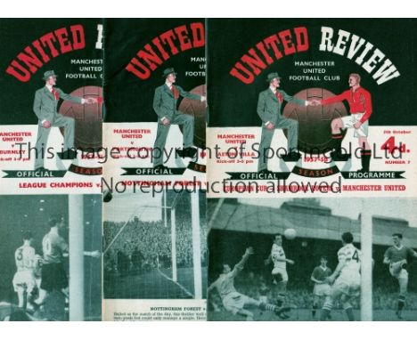 MANCHESTER UNITED       Fourteen home programmes for the season 1957/58 v Aston Villa 5/10, Portsmouth 19/10, Burnley 2/11, S