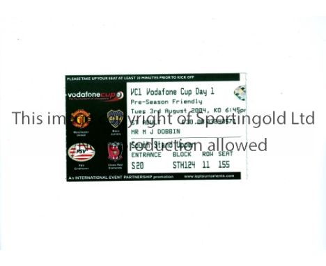 MANCHESTER UNITED       Ticket for the Vodafone Cup Day 1 at Old Trafford 3/8/2004.     Good