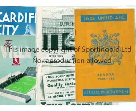 MANCHESTER UNITED   Programmers for away matches at 1951/2 Tottenham Hotspur, fold edge tear, 1952/3 Portsmouth, name at top 