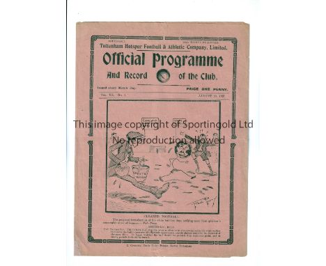 TOTTENHAM HOTSPUR     Programme for the Public Practice match, White v Blue and White 20/8/27, horizontal creases, tape repai