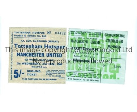 MANCHESTER UNITED V TOTTENHAM HOTSPUR / FA CUP 1968         Two tickets for the home and away FA Cup 3rd round tie 27/1/1968 