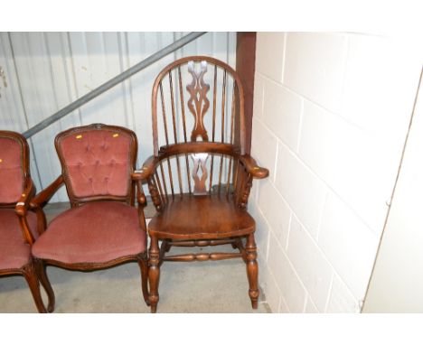 An elm stick back Windsor chair