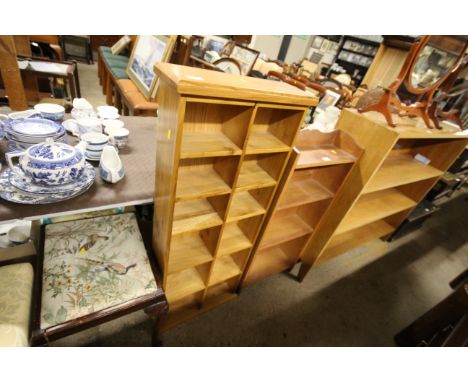 A modern light wood CD rack