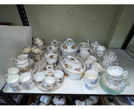 Royal Worcester Evesham casseroles, storage jars and ramekins, Minton Haddon Hall tea china, Royal Albert Rosedale half tea s