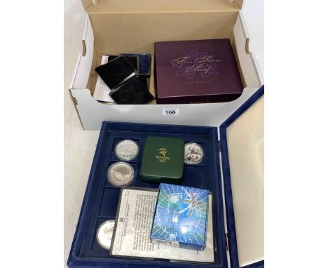 Collection of silver proof coins inc Royal Australian Mint 2007 fine silver proof 2007 year set, Royal Mint Shakespeare 2016 