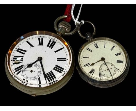 Victorian silver gents pocket watch, Chester 1880, and large keyless watch (2).