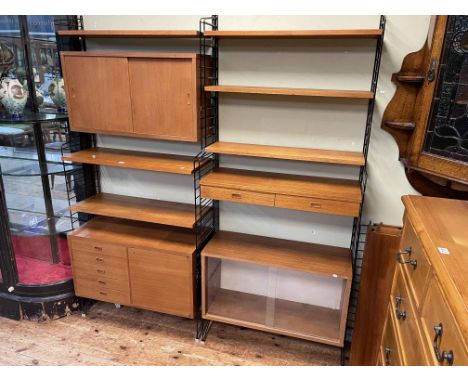 Vintage Swedish string teak ladder rack unit.