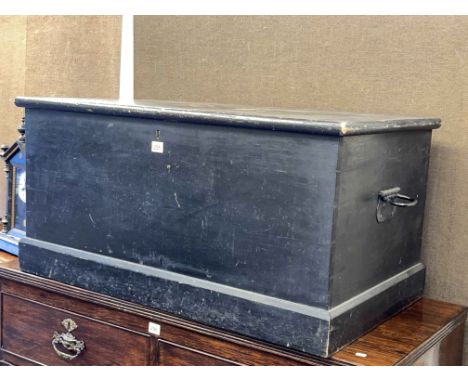 Victorian pine trunk and vintage military medical campaign tent.