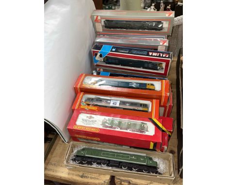 Fifteen boxed model railway engines comprising six Hornby, eight Lima and one Bachmann.