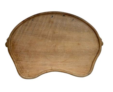 Robert Thompson of Kilburn 'Mouseman' oak kidney shaped tray.