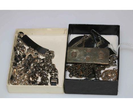 Silver ingot and other jewellery.