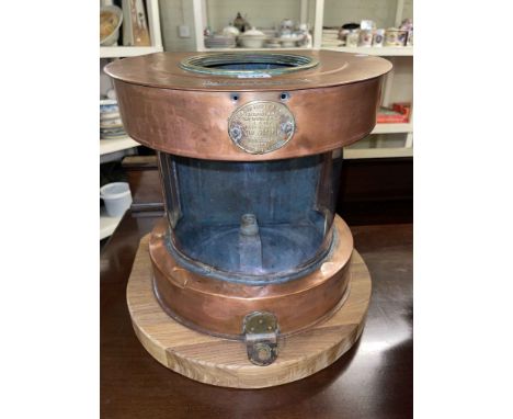 Copper masthead ships lamp by Richard Irvin &amp; Sons.
