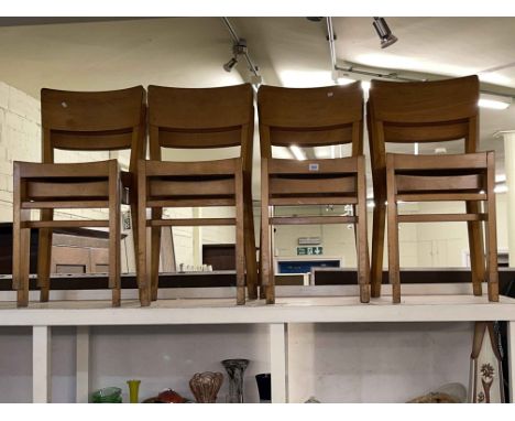 Set of eight vintage stacking school chairs.