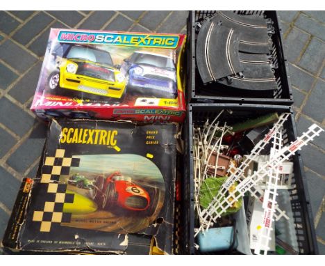Scalextric - a vintage Scalextric Grand Prix Series racing set, Micro Scalextric Mini-Mania set, both in original box also a 