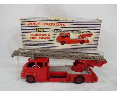 Dinky Toys - #956 Turntable Fire Escape, red body and hubs, model appears very good with some paint chipping in good + origin