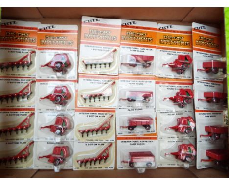 ERTL - 24 metal replica diecast Implements, 1:64 scale, mint in blister packs, stock no 1589 in original ERTL packing box - E