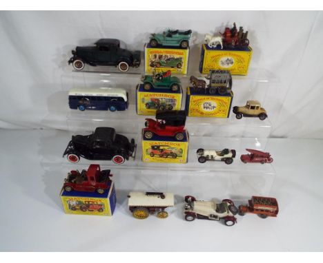 Diecast - 15 diecast model motor vehicles to include an unboxed Dinky Toys # 283 B.O.A.C coach, Matchbox models of Yesteryear