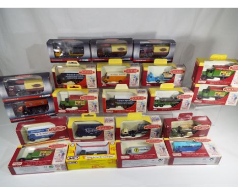 Corgi - a collection of approxtwenty track side diecast model motor vehicles, limited edition and a 1:76 scale OO gauge Class