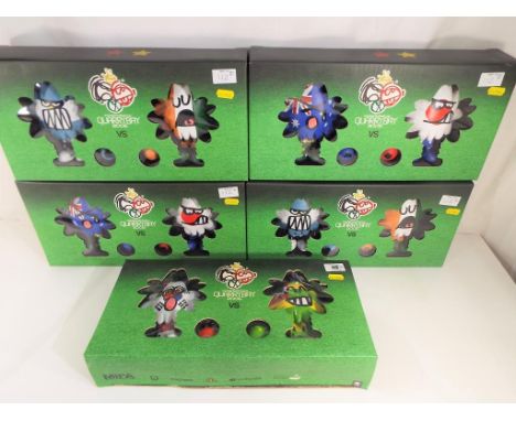 Crazy Smiles - five Michael Football Cup Quarry Bay 2006 VS figures by Crazy Smiles, all appear mint in good to excellent box