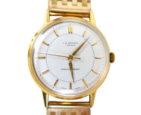 A Benson London gents wrist watch, 18ct gold case, 9ct gold strap, plus several additional links, total weight 54.8g plus 2.1
