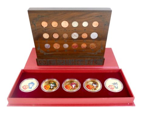 Beijing Olympics 2008 Coin Mascots Commerative Medallion Set of 5 and a boxed coin set(2)