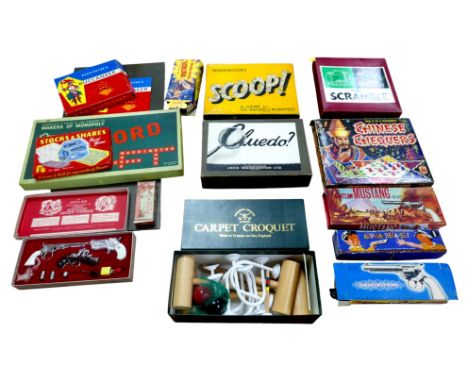 A Townsend Croquet Ltd. 'Carpet Croquet' set, boxed, together with an interesting collection of vintage board games, includin