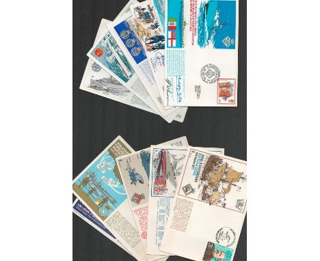 WW2 Collection of 36 Varied Official Flown covers. 14 Signed by Admirals Mayors and Commanders. 12 signatures include N L Fea