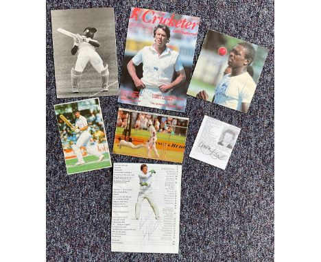 Superb Cricket Collection of Signed Magazine and Newspaper Clippings. Signatures include Hamish Marshall, Chris Lewis, Jack R