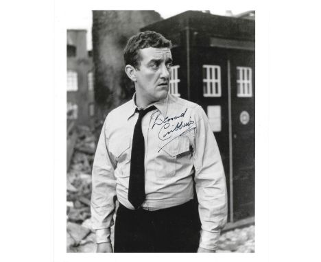 Doctor Who, Bernard Cribbins signed 10x8 black and white photograph. Cribbins played Tom Campbell, a companion to Dr. Who in 