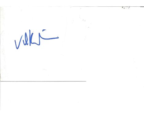 Val Kilmer signed card approx 5 x 5 inches. Val Edward Kilmer 31/12/1959 is an American actor best known for Top Gun, Batman 