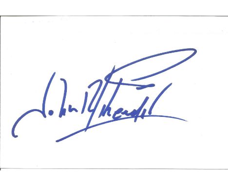 John Schneider signed card approx 4 x 6 inches. John Richard Schneider 8/4/1954 is an American actor best known for playing B